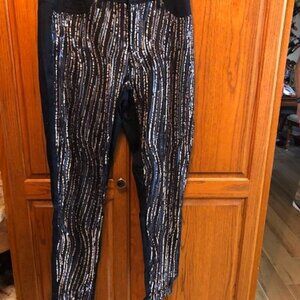 Ashley Stewart Black sequined pants size 14